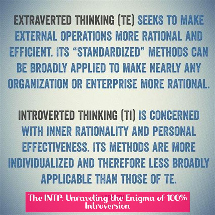 The INTP: Unraveling the Enigma of 100% Introversion